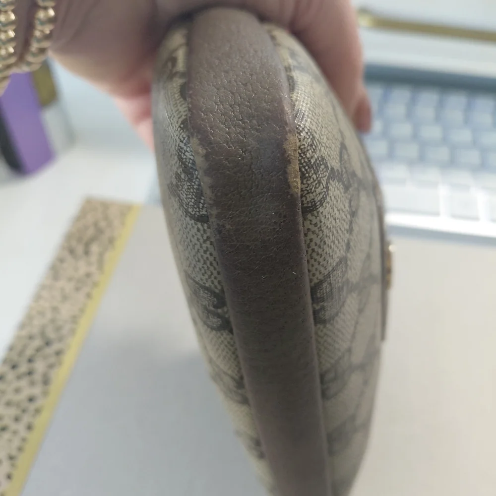 Gucci Beige and Brown GG Logo Cosmetic Case